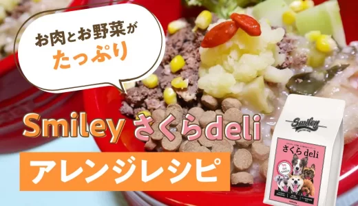 お肉とお野菜がたっぷり！【純国産ドッグフード】Smlieyさくらdeliアレンジレシピ