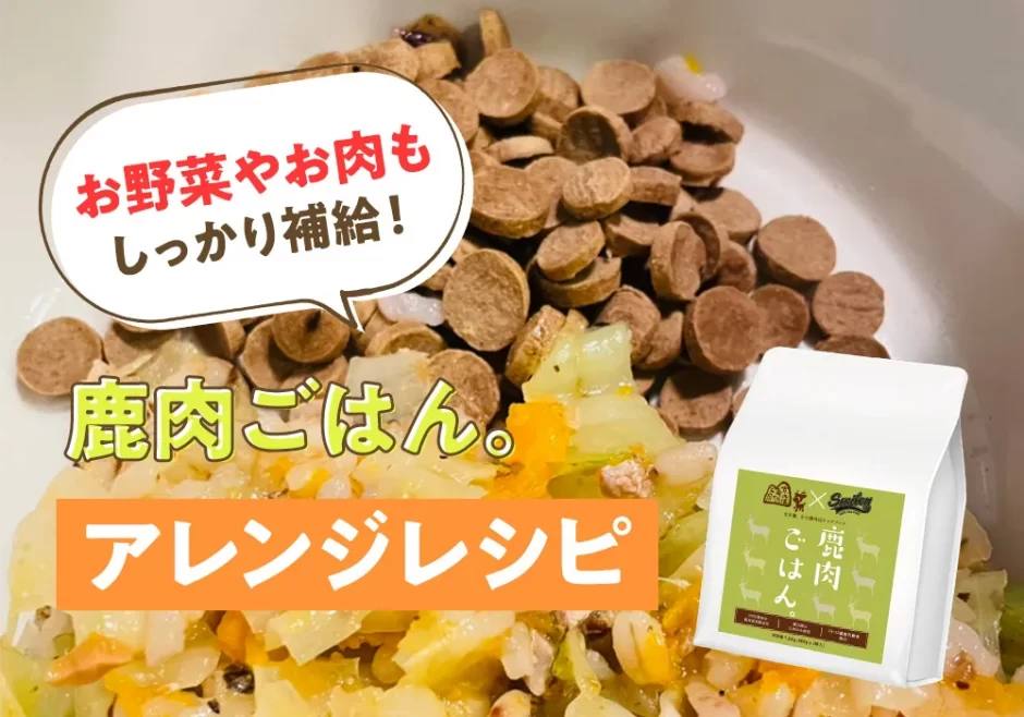 お野菜やお肉もしっかり補給！【純国産ドッグフード】鹿肉ごはん。アレンジレシピ