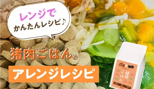 レンジでかんたんレシピ♪【純国産ドッグフード】猪肉ごはん。アレンジレシピ